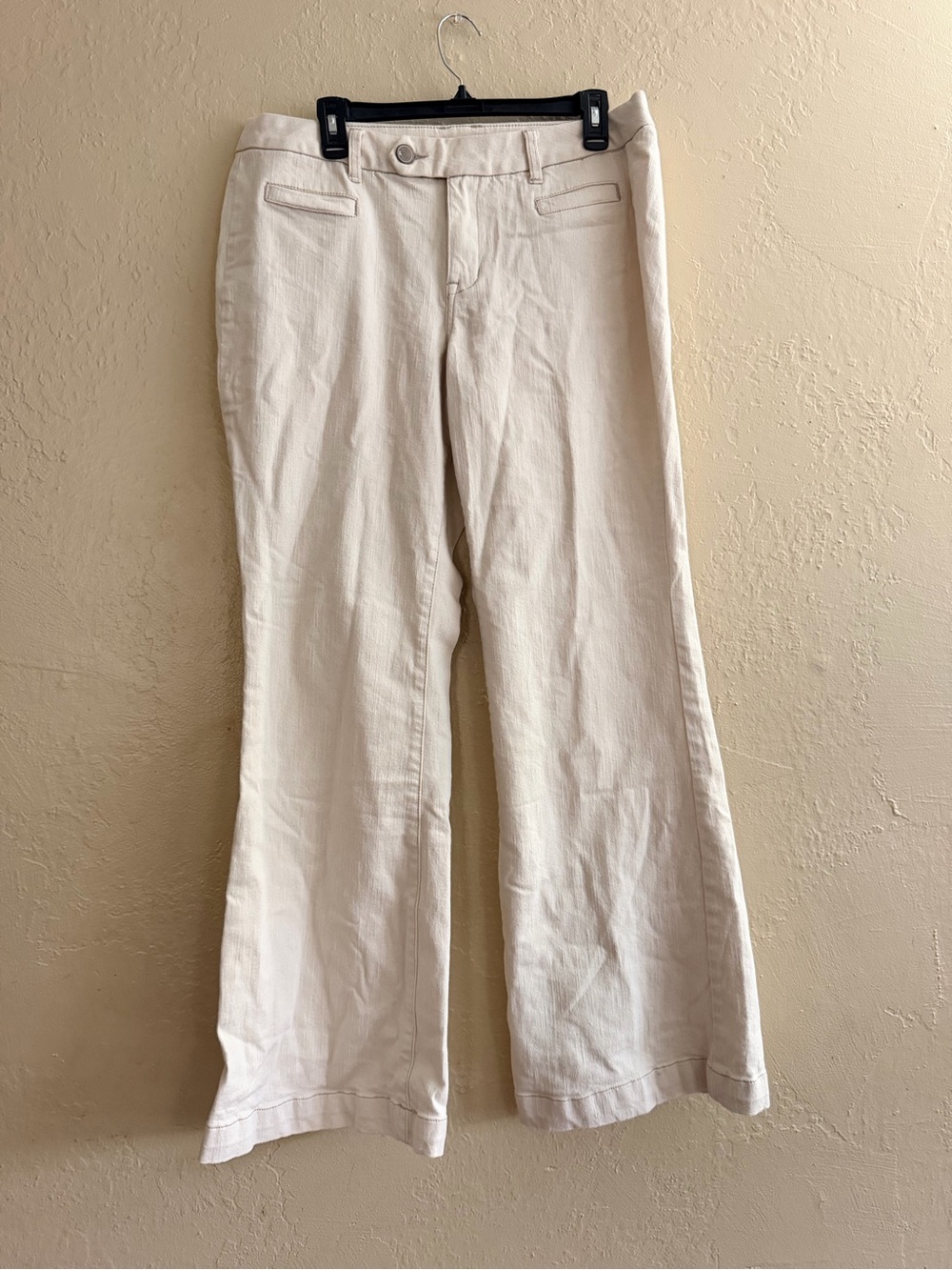 Lane Bryant Cream Wide-Leg Jeans